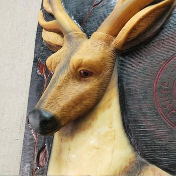 

New Chinese Elk Elephant Zebra 3D Stereo Wall Hanging Home Decoration Art Bar Hotel Animal Head Wall Decoration Mural R3376