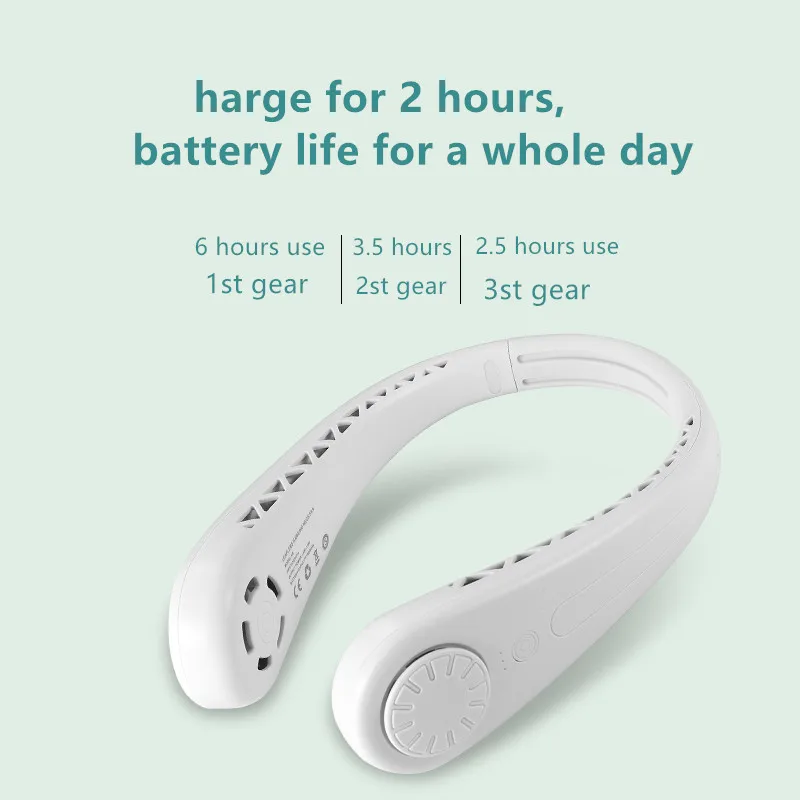 

Mini Bladeless Fan Neck Fan USB Rechargeable Fan Air Cooling Mute Sports Fans for Neck-hanging Fans Air Cooler Conditioner