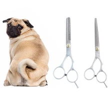 Ножницы для собак из нержавеющей стали, изогнутые ножницы с острым краем для Стрижки животных, кошек, волос, парикмахерские инструменты для ухода за волосами, набор 4,"-7"