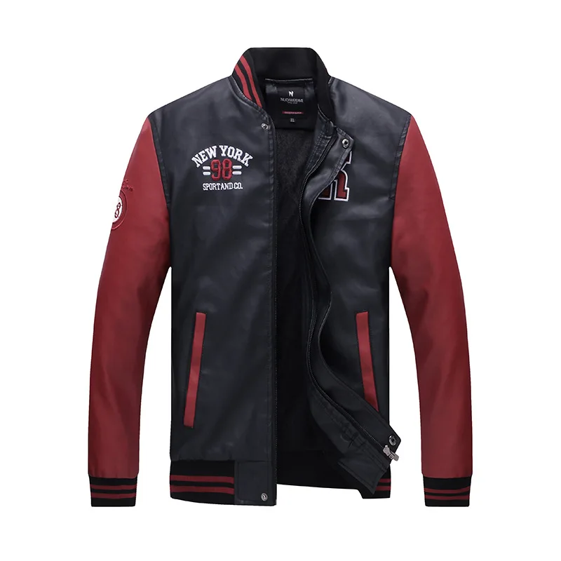 Beste Jassen Mannen Stand Kraag Pu Lederen Jassen Fleece Piloot Jas Hombre Dikke Faux Fur Rits College Luxe Jaqueta De Masculina