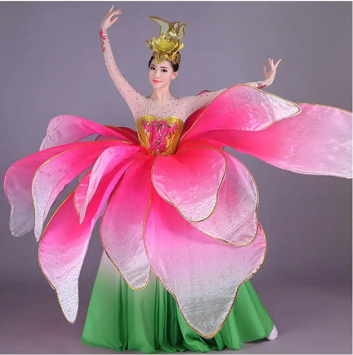 

High Quality Flowers opening dance big dress New Ballroom dance dresses Modern dance performance service