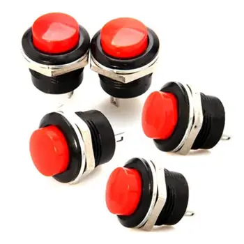 

5 Pcs Momentary On/Off Push Horn Switch for Car Mini Auto Resetting Key 16mm Car accessories