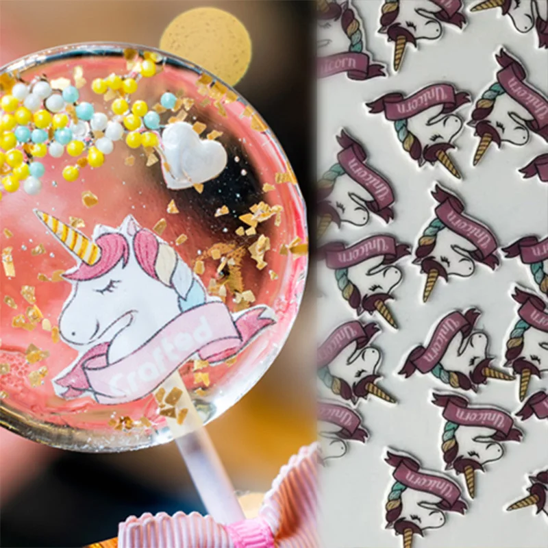 Glutinous Rice Paper DIY Handmade Sugar Boards, Crystal Star Candy Bar Decoration Paper Deer Patterns