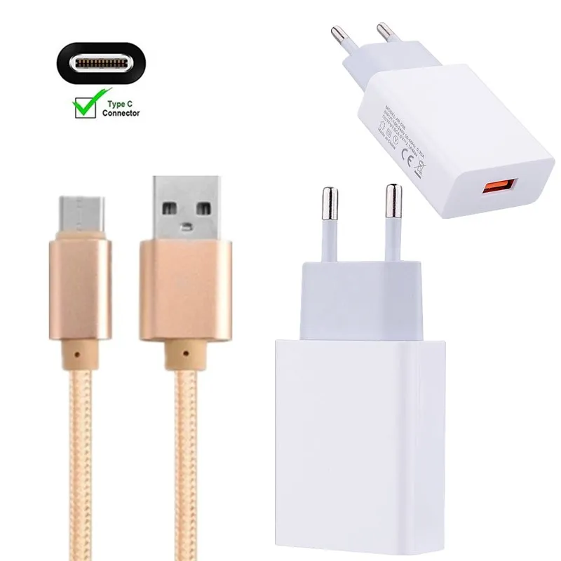 Зарядное устройство 5 В/2 а с европейской вилкой 1 м Usb кабель Type C для Xiaomi Redmi 8A note 8 8T