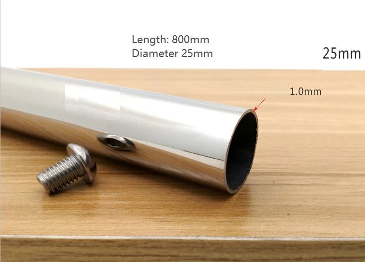 Chrome 25mm dia 304 труба из нержавеющей стали 10X30 мм квадратная труба 25 мм круглая труба для душевой комнаты стеклянная фиксированная штанга для стеклянного зажима зажим соединитель - Цвет: Chrome 25mm dia