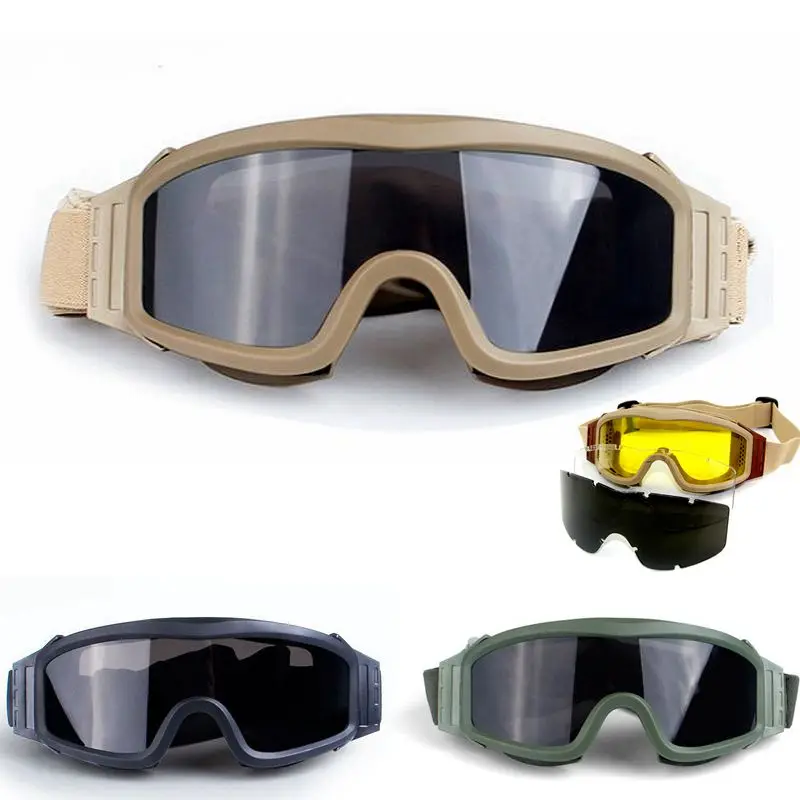  Military Army Shooting Hunting Combat Safety Googles Glasses Tactical Paintball Airsoft Googles Out