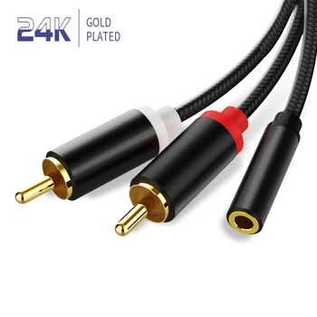 

0.4M Splitter Headphone for Computer 3.5mm Female to 2 Male 3.5mm Mic Audio Y Splitter Cable Headset to PC Adapter AUX Cable
