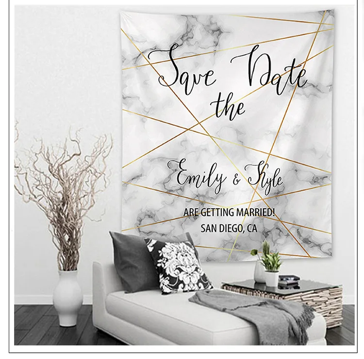 Europe and America Ins Tapestry TV Background Wall Landscape Decoration Tapestry Polyester Cloth Tarpaulin