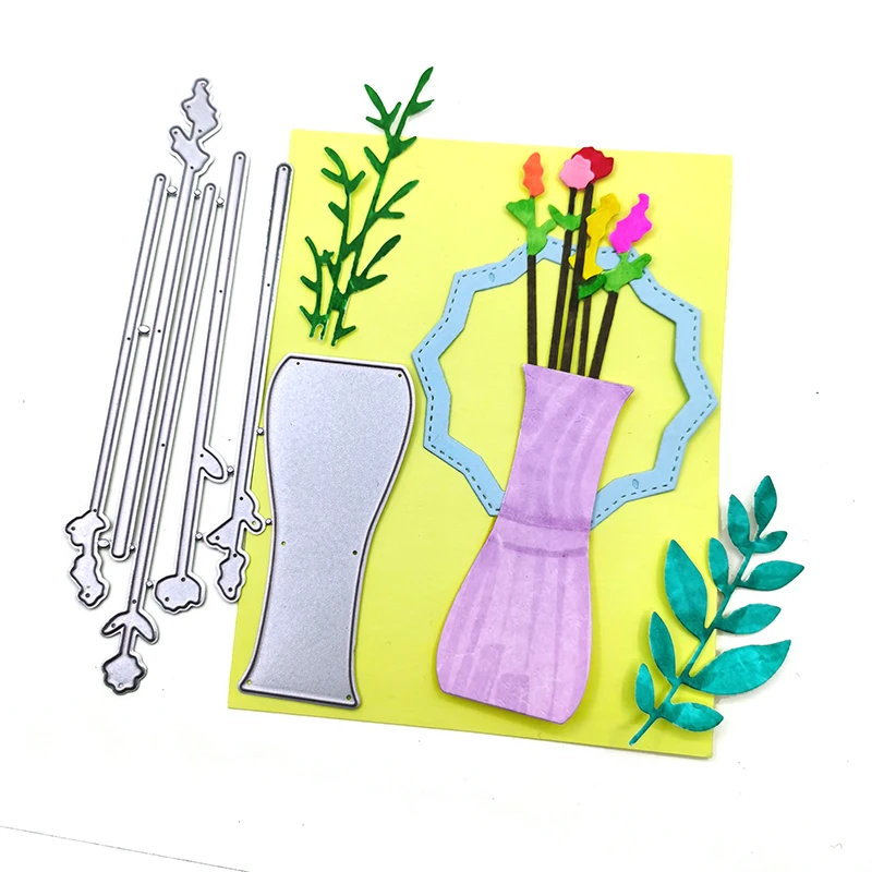 

Julyarts Vase New Cut Die for 2021 Album Scrapbook Molds Carbon Steel Silver DIY Scrapbook Paper Album Embossing Stencil