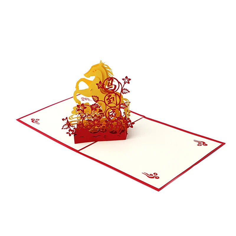 3D всплывающие поздравительные открытки ручной работы с днем рождения с Рождеством открытки D08D