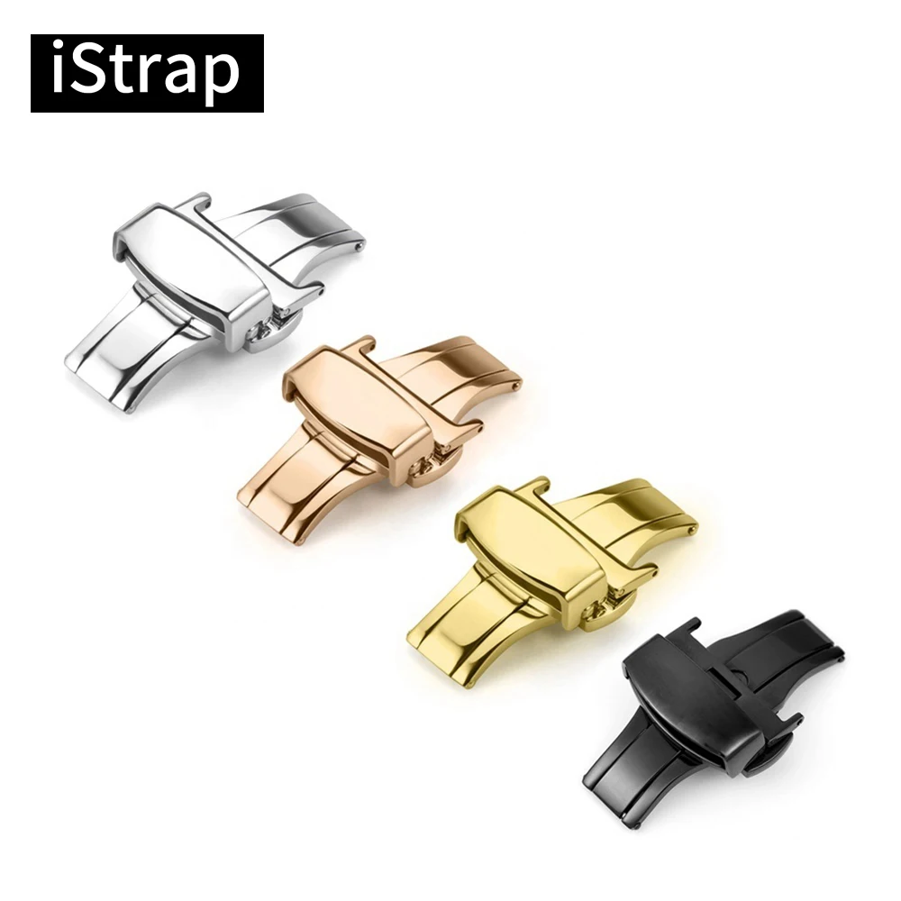 Ремешок для часов iStrap 316L S/S с застежкой-бабочкой 10 мм 12 14 16 18 20 22 двойной застежкой |
