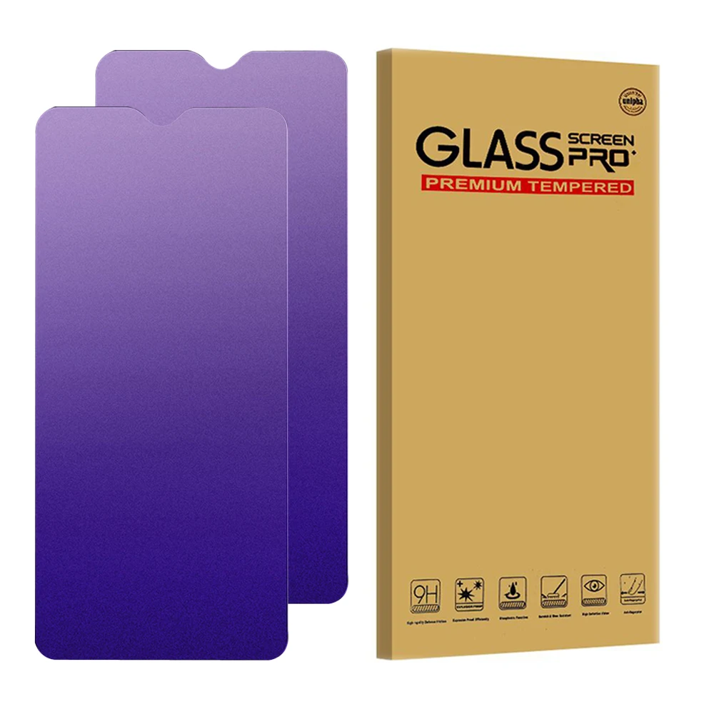 CAMDEMS 2in1 50PCS Anti-purple Ray matte Tempered Glass for samsung M10 M20 M30 M50 A8 A9 A8S A10 A10E A20 A20E screen protector
