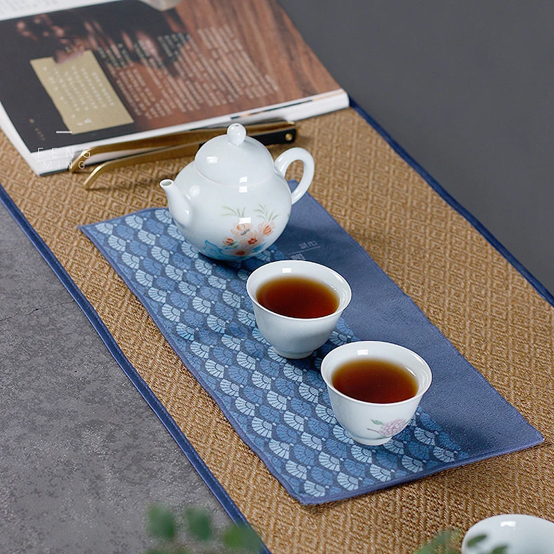 Cotton Tea Towel Strong Absorben Kung Fu Tea Set Accessories Thickened Table Cleaning Cloth Suede Cloth Household Hand Towel kitchen towel cleaning cloth coffee towel towel cleaning cloth dish cleaning cloth microfiber dish cloth dish cloth