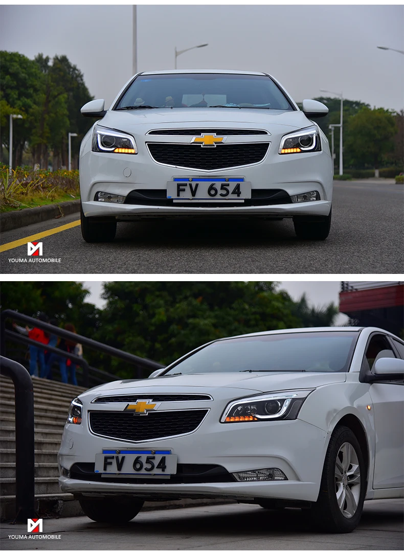 Автомобильный Стайлинг для Chevrolet Cruze фары- Cruze светодиодный фары DRL Объектив двойной луч H7 HID Xenon bi xenon объектив