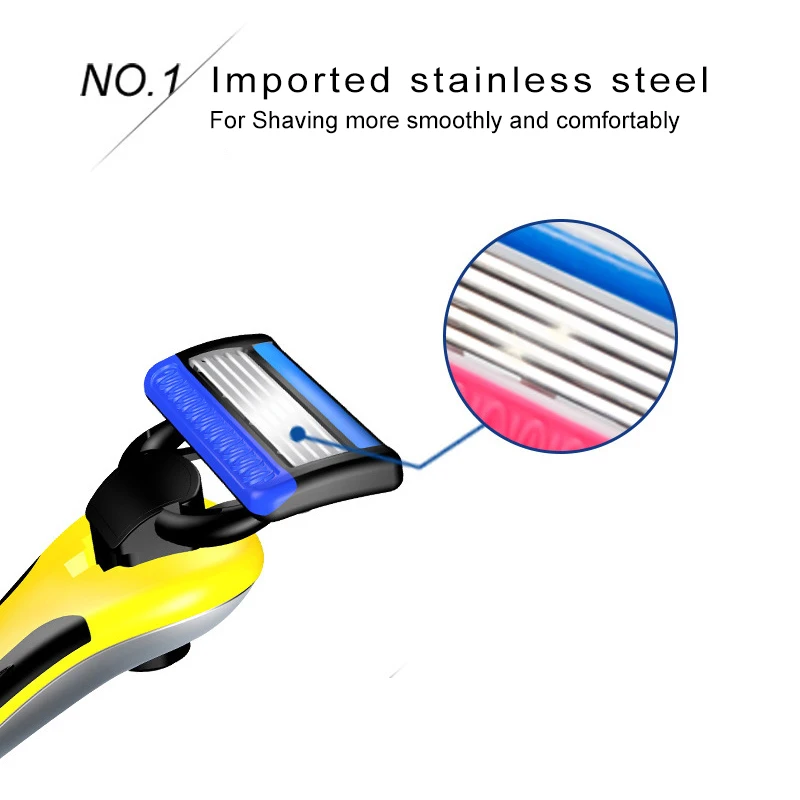 Haward Razor Professional Shaving Razor Men's Manual Shaver (4 -Cartridges 5-layer Replacement Blade)For Shaving & Hair Removal