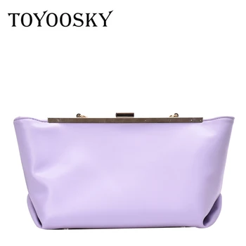 

TOYOOSKY vintage big clip women handbags designer casual female large capacity totes luxury pu leather handbag ladies fashion