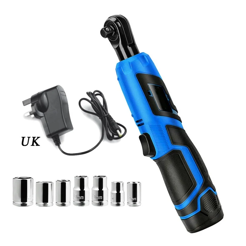 

3/8 Inch Cordless Electric Ratchet Wrench 12V With Charger Battery Sockets Kit