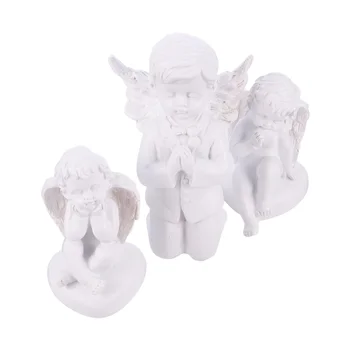 

3Pcs Angel Decoration Adorable Romantic Angel Model Craft Resin Adornment Desktop Angel Decor for Office Home