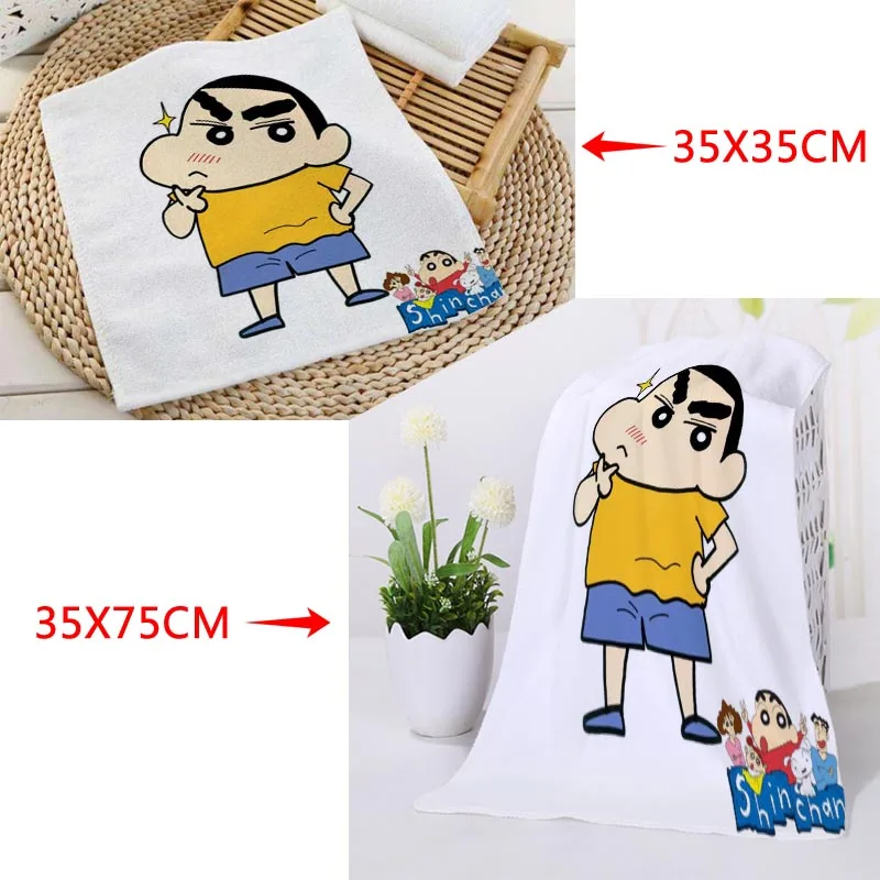Горячие Пользовательские Crayon Shin Chan печать полотенца s квадратные прямоугольные полотенца Размер 35x35 см 35x75 см хлопок полотенце для лица Ткань индивидуальный логотип - Color: 2