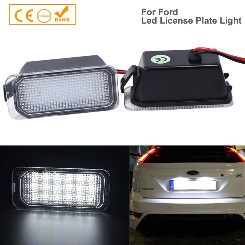 

2x Rear Number License Plate Light For Ford B-max C-max Edge Focus Fiesta Kuga Mondeo S-MAX Range Car Led White Auto Lamp