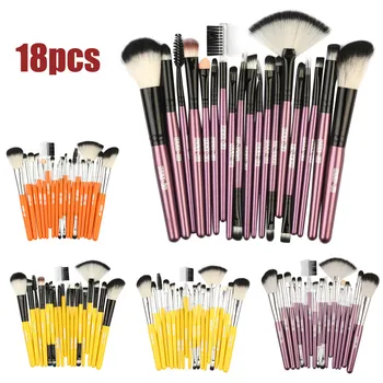 

18PC Make Up Wood brush Wool Fiber eyeshadow eyebrow eyeliner soft Cosmetic Brushes Eye Shadow pinceis de maquiagem Jz0309