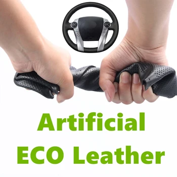 

Car Steering Wheel Covers Wrap Hand sewing DIY Black Artificial Leather for Toyota Prius 30(XW30) 2009-2015 Prius C(US)2012-2017