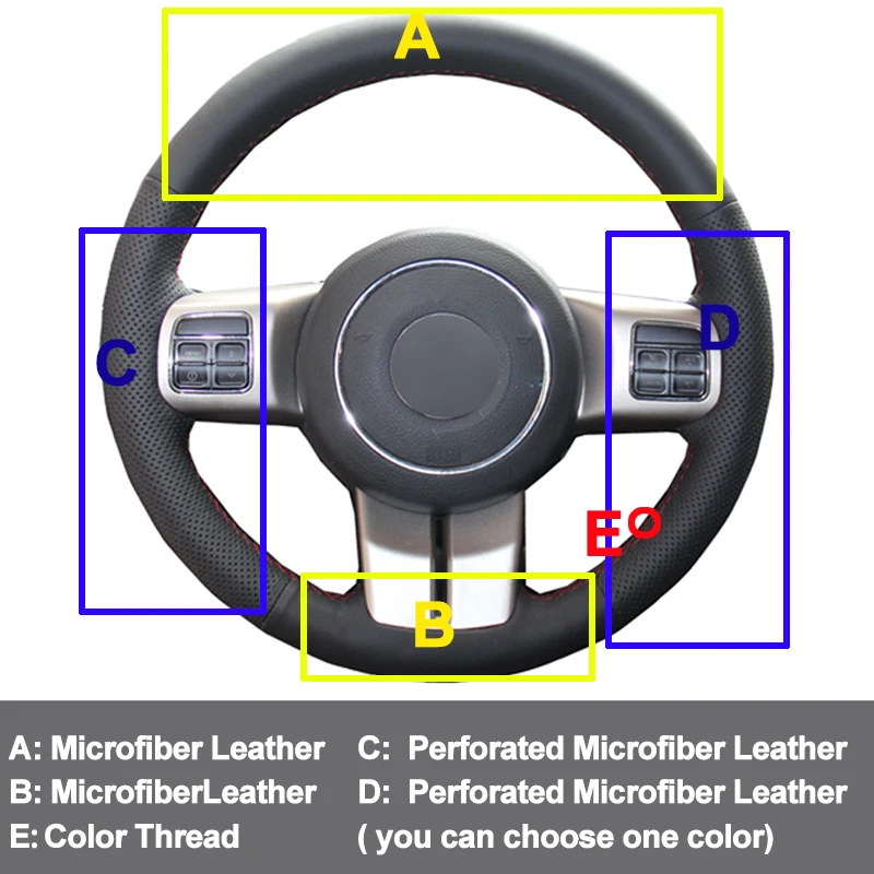Авто рулевое колесо Крышка для Jeep Grand Cherokee 2011-2013 компас Wrangler Patriot 2011- Volant 2012 2013