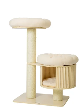 

Stable Cat Climbing Nest Cat Tree One Solid Wood Cat Shelf Large Sisal Cat Jumping Platform Cat Scratching Board Cat Toy