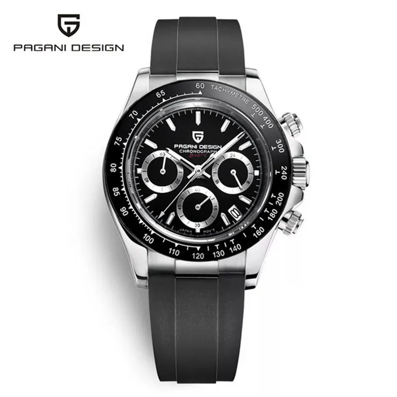 

PAGANI DESIGN Top Brand Men Quartz Watch Sapphire Luxury Men Chronograph Rubber Wristwatch Men Watch reloj hombre marca de lujo