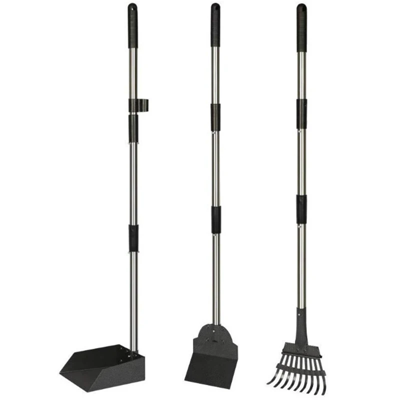 

Three-Piece Pet Shit Cleaning Shovel Shit Rake Shovel with 37.4-Inch Handle, Perfect for Small to X Large Dogs