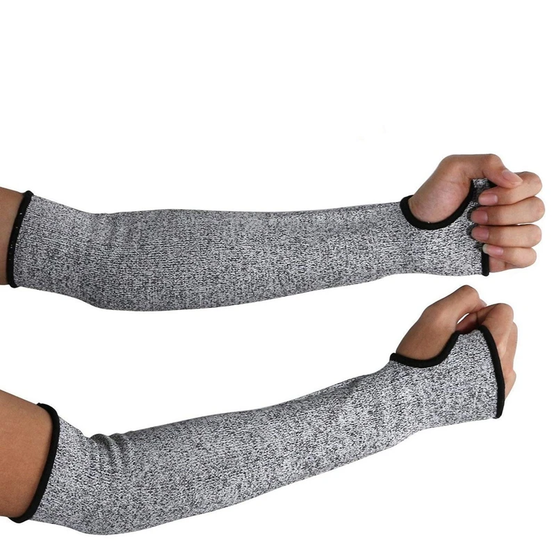 

Cut Resistant Sleeves 14-Inch Cut Resistant Knit Sleeves Level 5 Protection,Slash Resistant Sleeves With Thumb Slot Helps Preven