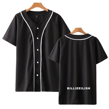 

2019 Billie Eilish Printed Baseball Shirts Men/Women Harajuku Japanese Streetwear Girls Summer Short Sleeve T Shirts Plus Size