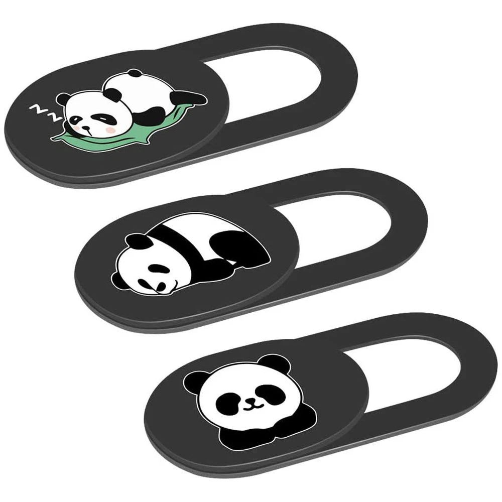 3Pcs/Set Cute Panda Pattern Webcam Cover Ultra-Thin  0.02-Inch Universal Privacy Protection Lens Stickers For Laptop Smartphone mobile camera zoom lens