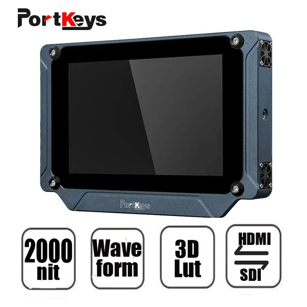 PortKeys BM7 7 дюймов яркий 2000nit 3G-SDI Full HD накамерный полевой монитор 4K 3D LUT HDR предварительный видеомонитор