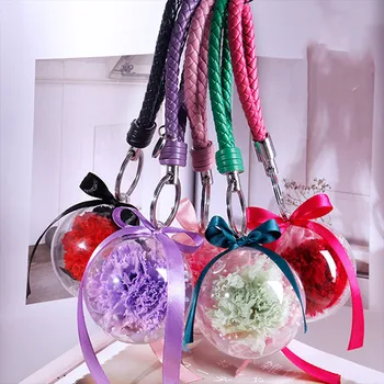 

Creative Preserved Fresh Flowers Glass Wedding Present Pedant Hanging Keychain Pearl Bracelet Bag Pendant Holiday Gifts Eternal