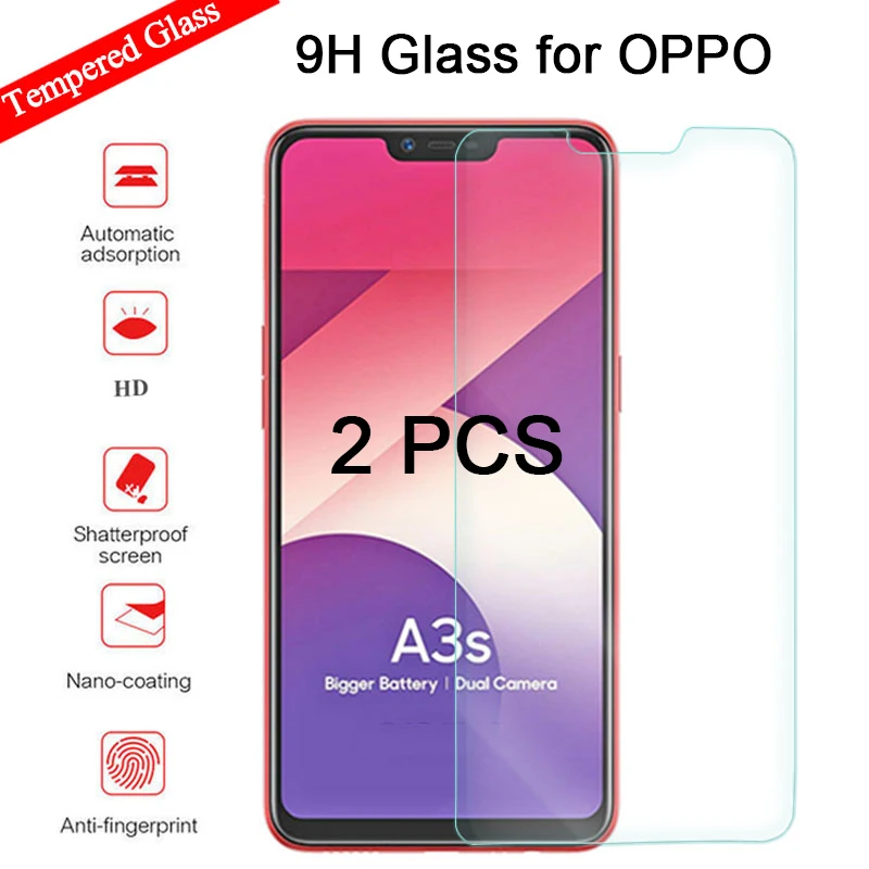 1/2 Pcs Safety Glass for Oppo A8 A7X A7 A5 2020 A5X A3 Tempered A31 A12e A12 A9X A9 HD Hard Front Film | Мобильные телефоны и