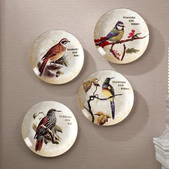 

Porcelain Plates Bird Dish Ornament Decorative Ceramic Vintage for Wall Hanging Collectible Art Nice Housewarming Christmas Gift