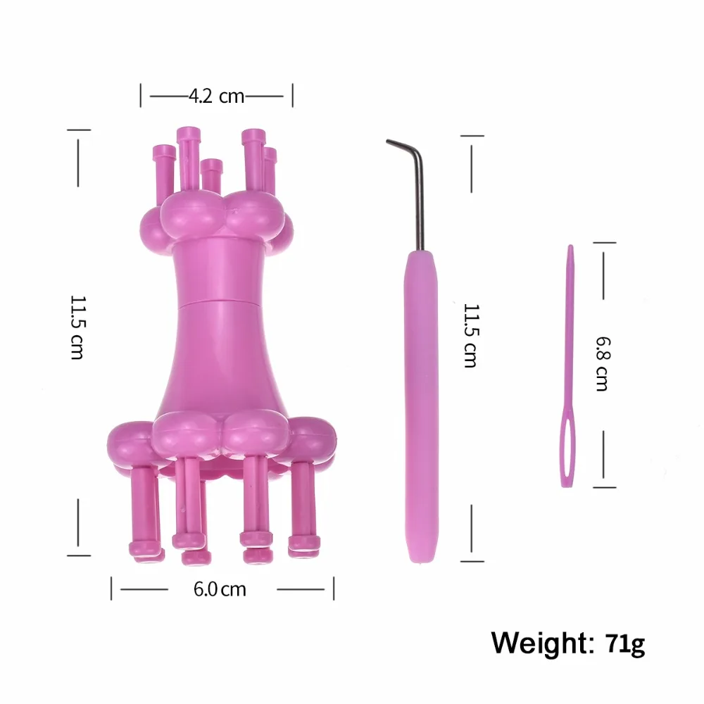 3 шт. Волшебная катушка приспособление для выстегивания комплект для вязания с 1 большой игла+ 1 крючком+ 1 плетеный Канат инструмент для Плетения КОС DIY инструмент для плетения