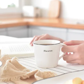 

Nordic Brief Letter Ceramic Cup Creative Breakfast Milk Mug with Handgrip 200ml Household Office Coffee Cups and Mugs for Adults