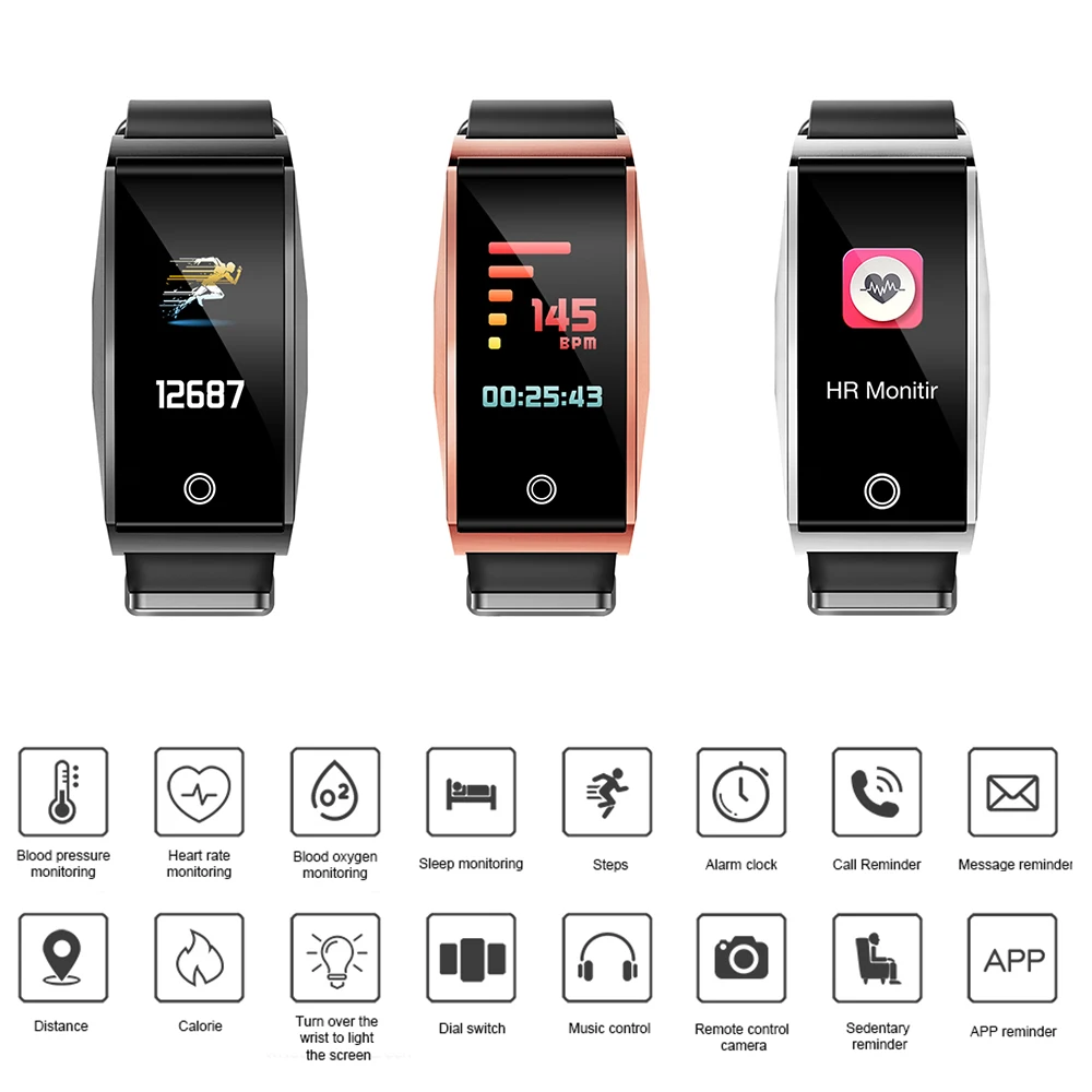Умный Браслет IP67 Водонепроницаемый фитнес-трекер Bluetooth 4,0 браслет пульсометр монитор кровяного давления умные часы для мужчин и женщин