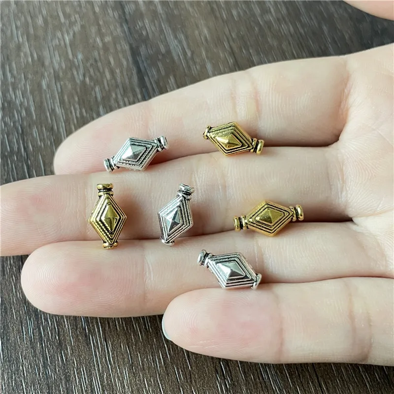 20 шт. перфорированные бусины в форме бриллианта соединители для изготовления