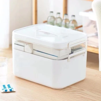 

Home Emergency First Aid Box Large Capacity Storage Organizer Travel Camping Empty Survival Parts Container