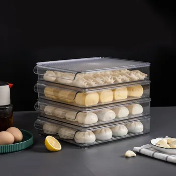 

30x20CM Transparent Refrigerator Quick-Frozen Dumpling Wonton Box Special Egg Container Single Layer Food Storage Tray