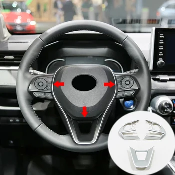 

ABS Plastic Sticker For Toyota RAV4 2019 2020 Car Steering wheel frame Covers Button Trims Auto Interior Car styling accessorie