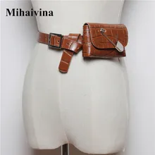 Mihaivina модный кожаный ремень Сумка для женщин чехол для телефона поясная Сумка Роскошный PU кожаный женский поясной пакет Heuptas Pochete Сумка на плечо