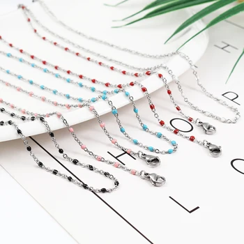 

1 Set 51cm Stainless Steel Face Mask And Glasses Neck Strap Lariat Lanyard Necklace Silver Color Chains Mixed Color Dots