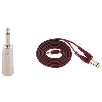 

XLR Male to 1/4 inch Male Adapter & o Cable 3.5mm Stereo Plug to Double 6.35mm Plug Computer Mixer Cable 1.5 Meters