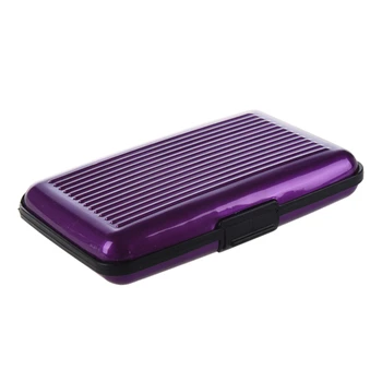 

Credit /visit card holder aluminum - model scratch - Shock resistant Wallet - purple