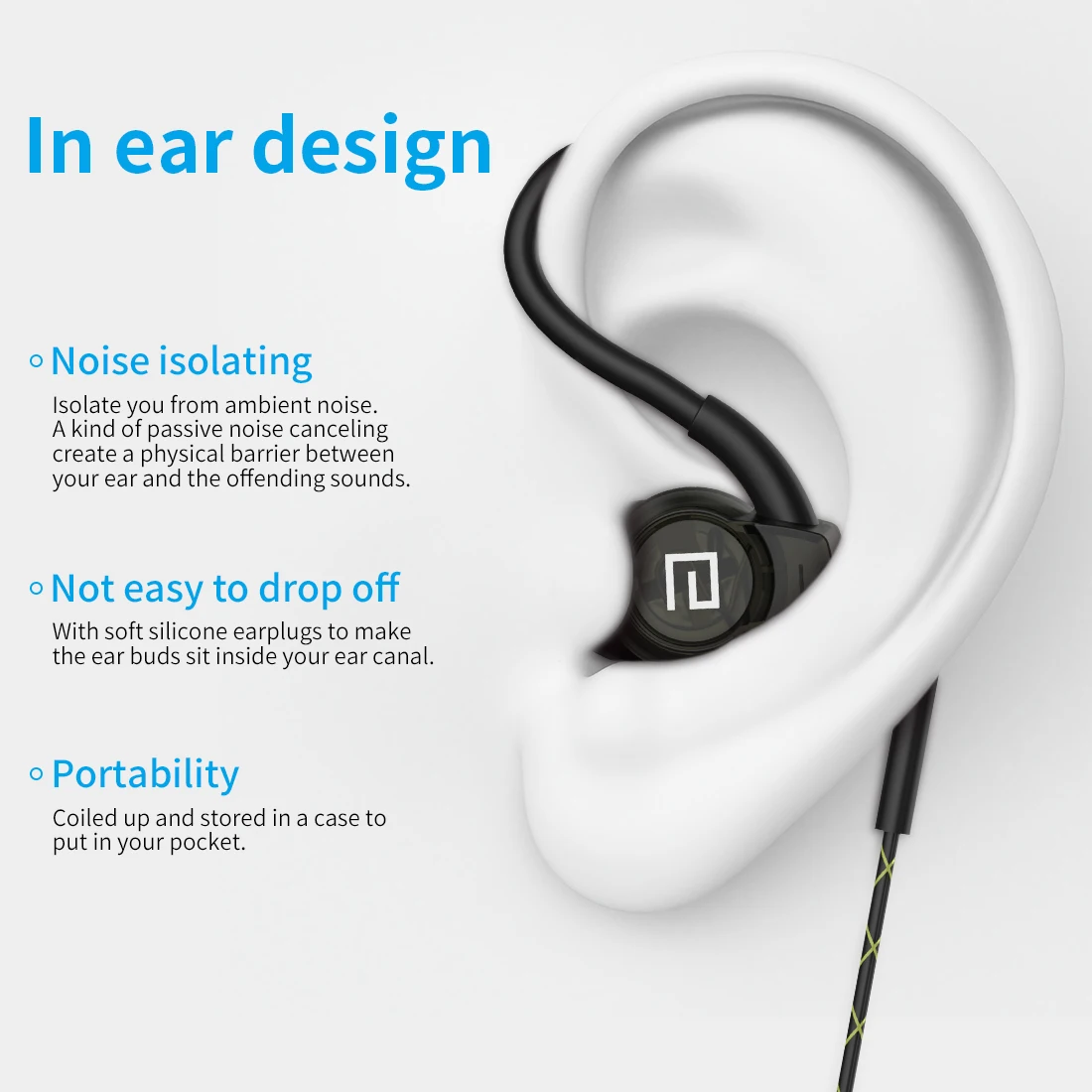 Langsdom Ejercicio Anti-sudoración Auriculares Con Cable Con Langsdom Ejercicio Anti-sudoración Auriculares Con Cable Con