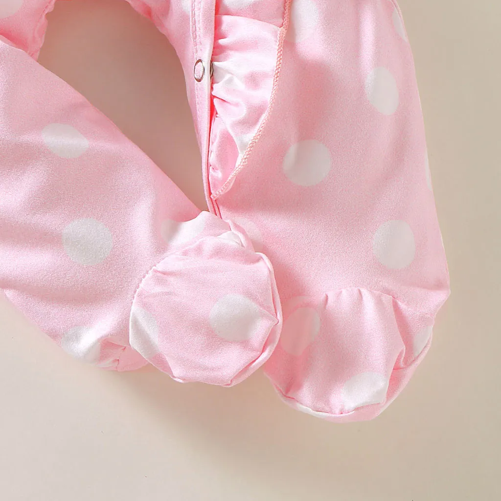 Спортивный комбинезон для детей; Одежда для новорожденных девочек и мальчиков; розовый комбинезон в горошек; повязка на голову; roupa infantil